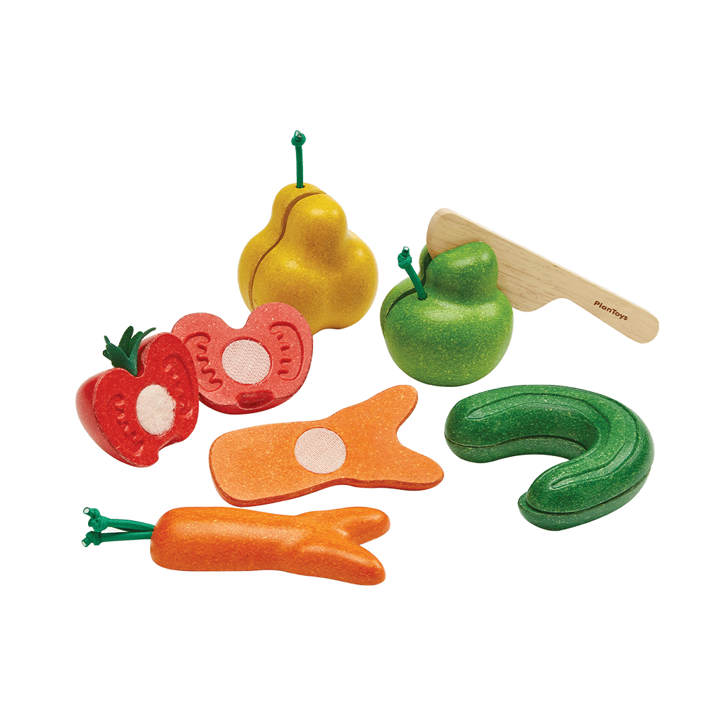 PlanToys - Age: 18M+  Wonky Fruit & Vegetables