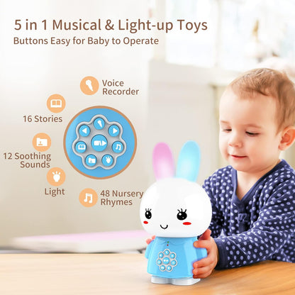 alilo - Honey Bunny G6+(Duo Language) G6+ Honey Bunny 8GB Children MP3 Player with Bilingual Story Song LED Night Light Early Educational Toy for Kids (Bluetooth)