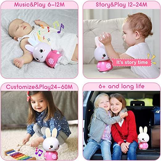 alilo - Honey Bunny G6+(Duo Language) G6+ Honey Bunny 8GB Children MP3 Player with Bilingual Story Song LED Night Light Early Educational Toy for Kids (Bluetooth)