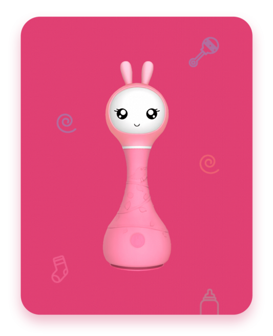 alilo - R1/R1S smart bunny Interactive Musical Development Toy for Baby and Kids; Award Winning Smarty Shake and Tell Rattle; Christmas & Birthday Boys and Girls